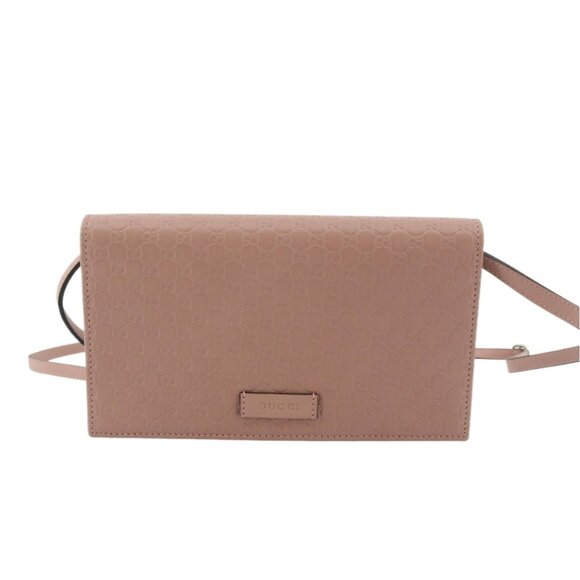 Gucci Crossbody Wallet Pink Microguccissima
